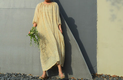 edoa Super Loose Fitting Hand-spun Tussah Silk Dress