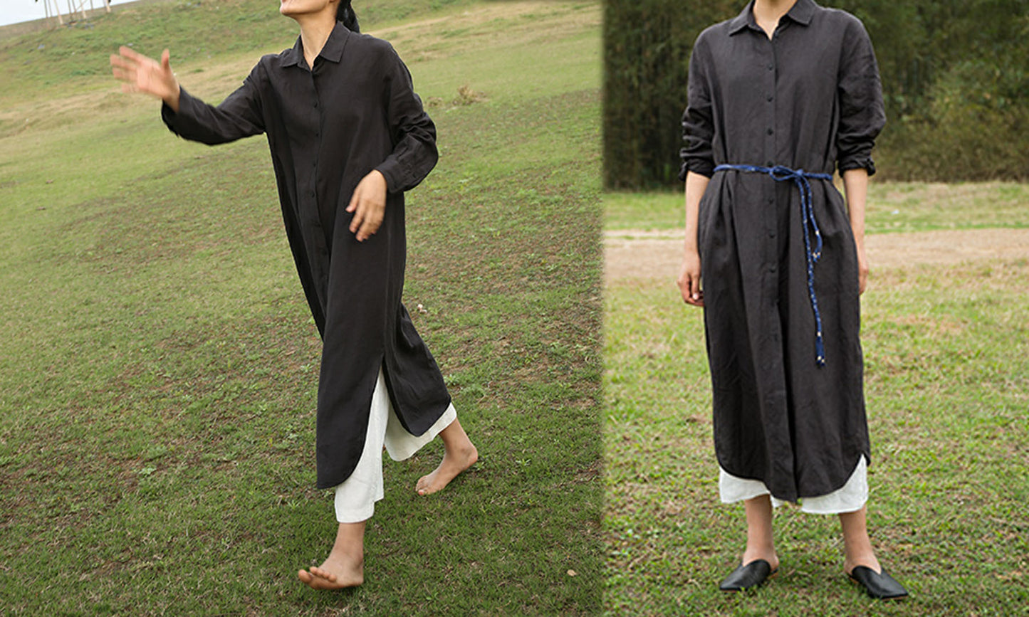 edoa Linen Shirt Dress