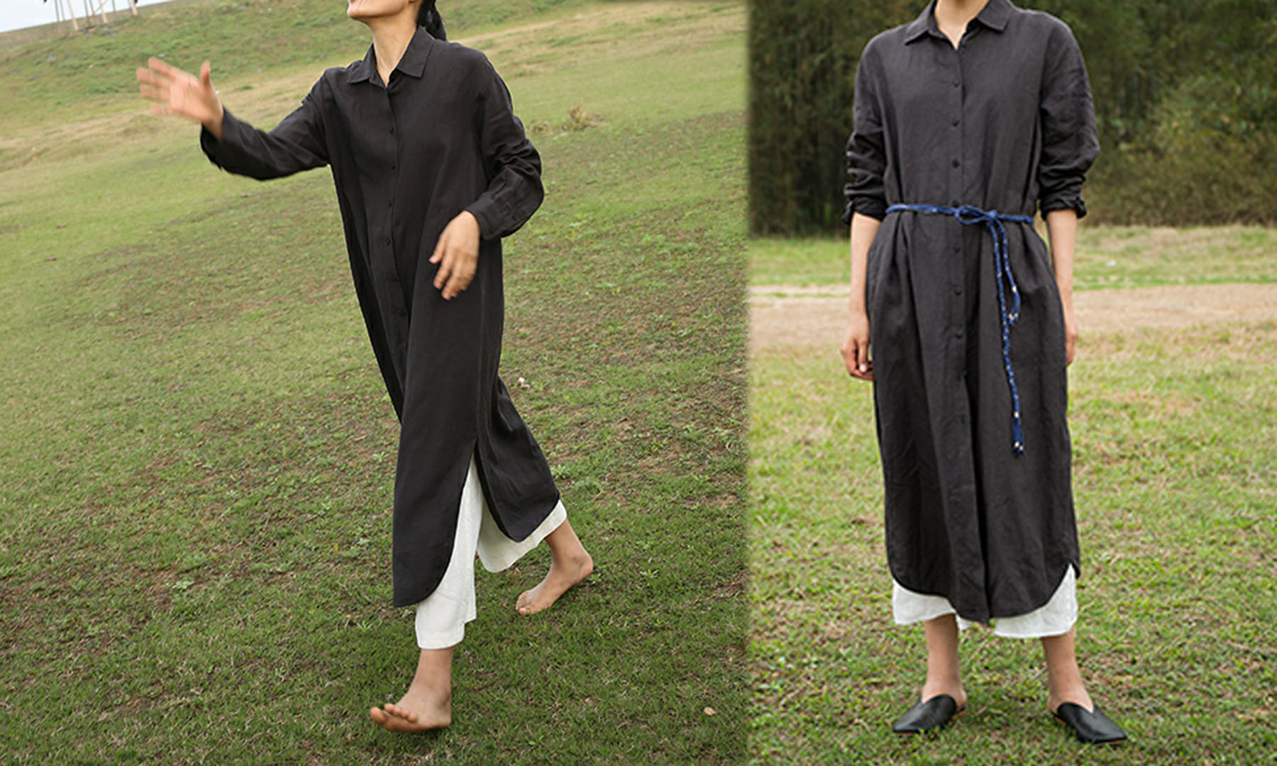 edoa Linen Shirt Dress