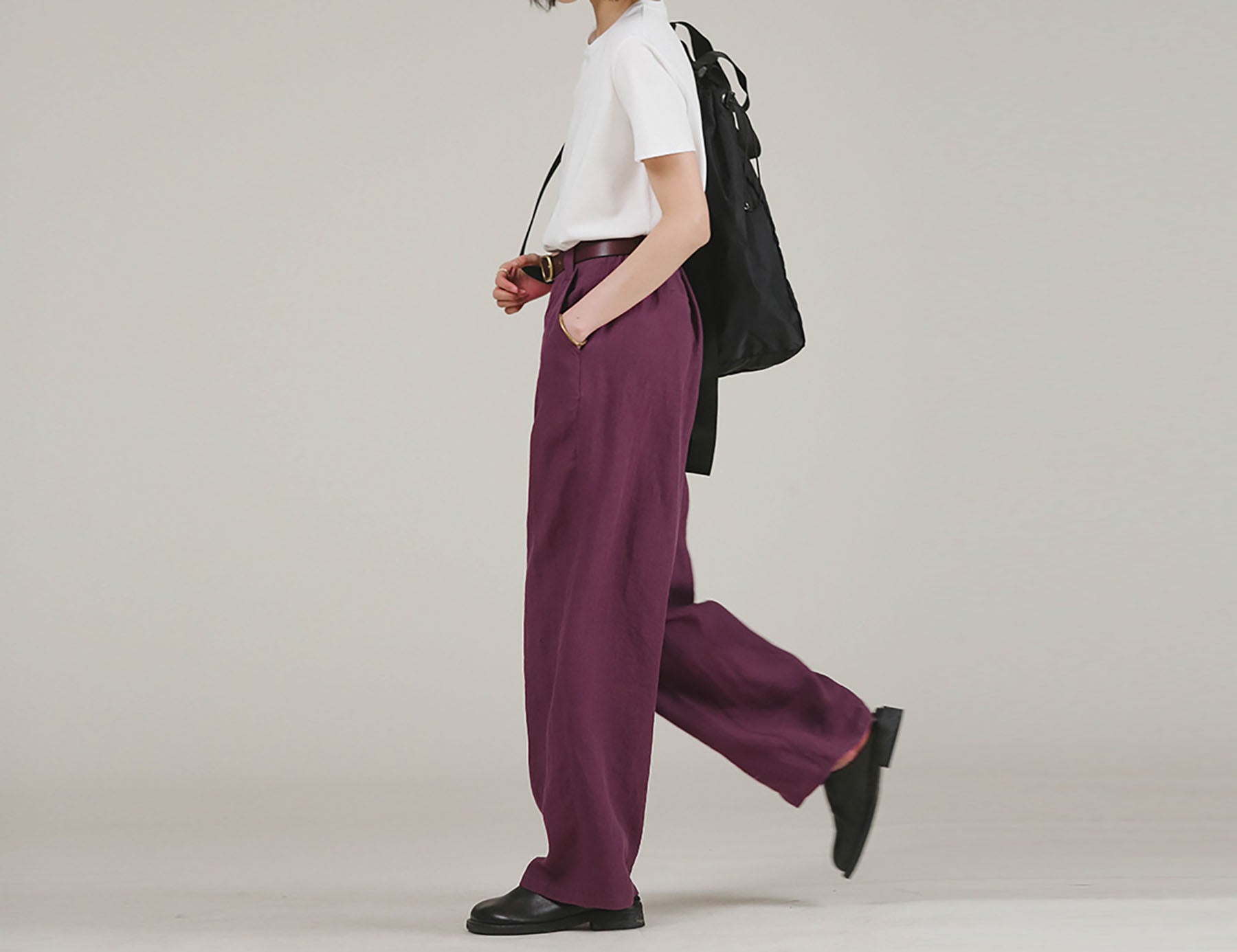 edoa Wide Leg Linen Pants 