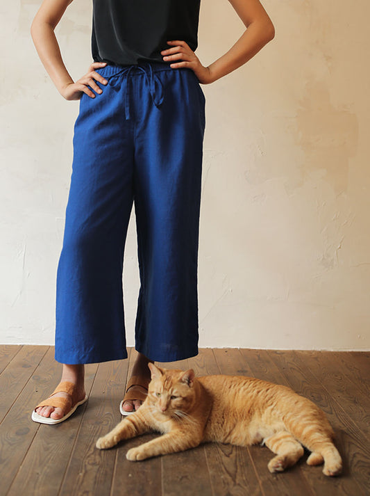 edoa Wide Leg Hemp Linen Pants