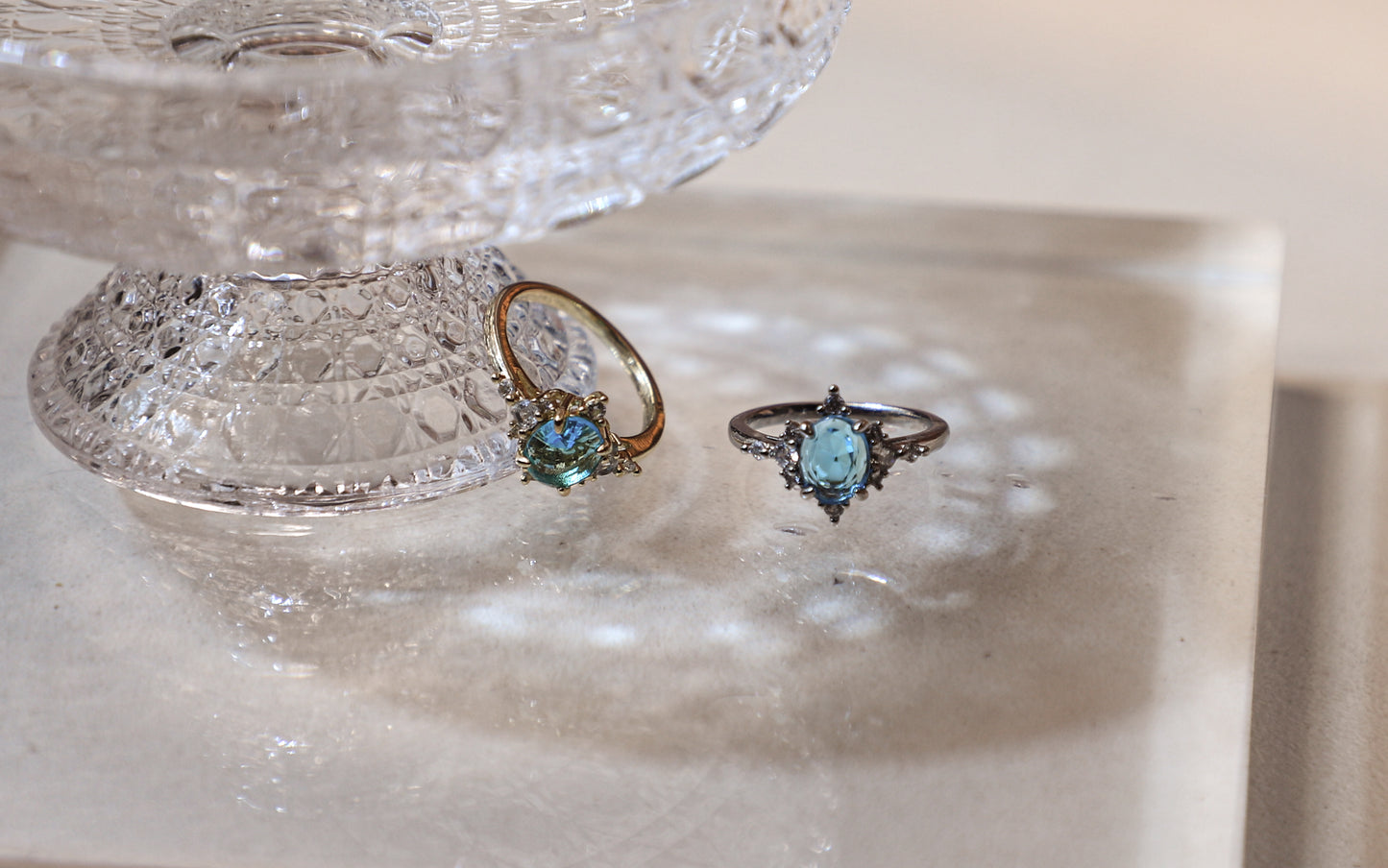 edoa The Ethereal Mermaid Tear Dreamy Aquamarine Ring