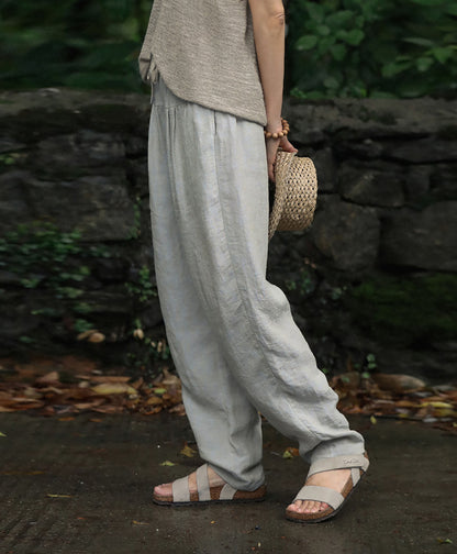 edoa Yarn Dyed French Linen Tapered Pants
