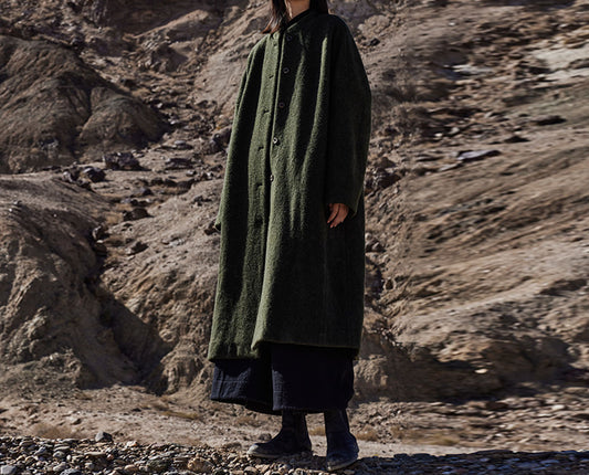 edoa Winter Boiled Wool Oversized Coat 