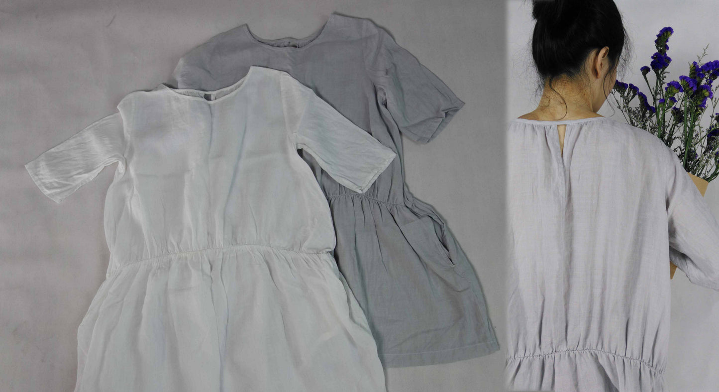 edoa Light Gray Tunic Swing Dress 