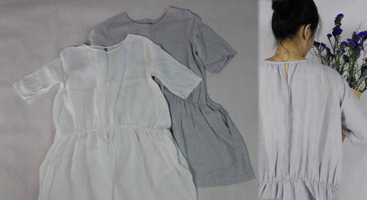 edoa Light Gray Tunic Swing Dress 