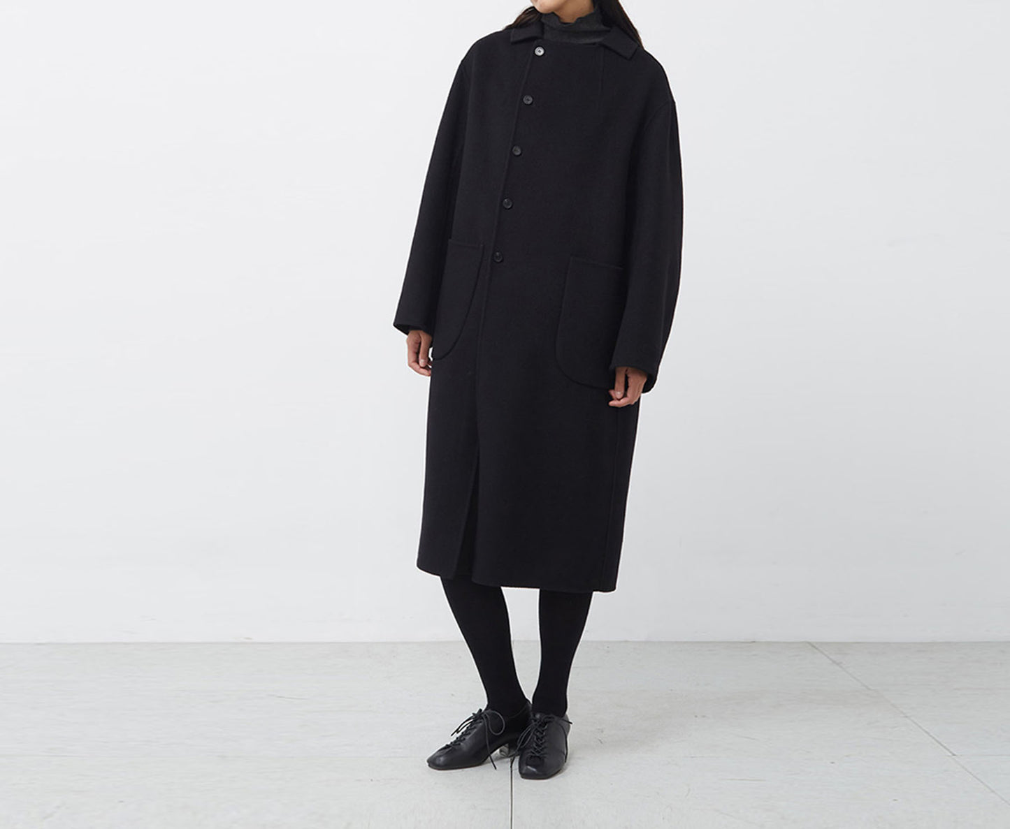 edoa Double Faced Wool Cocoon Coat