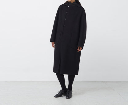 edoa Double Faced Wool Cocoon Coat