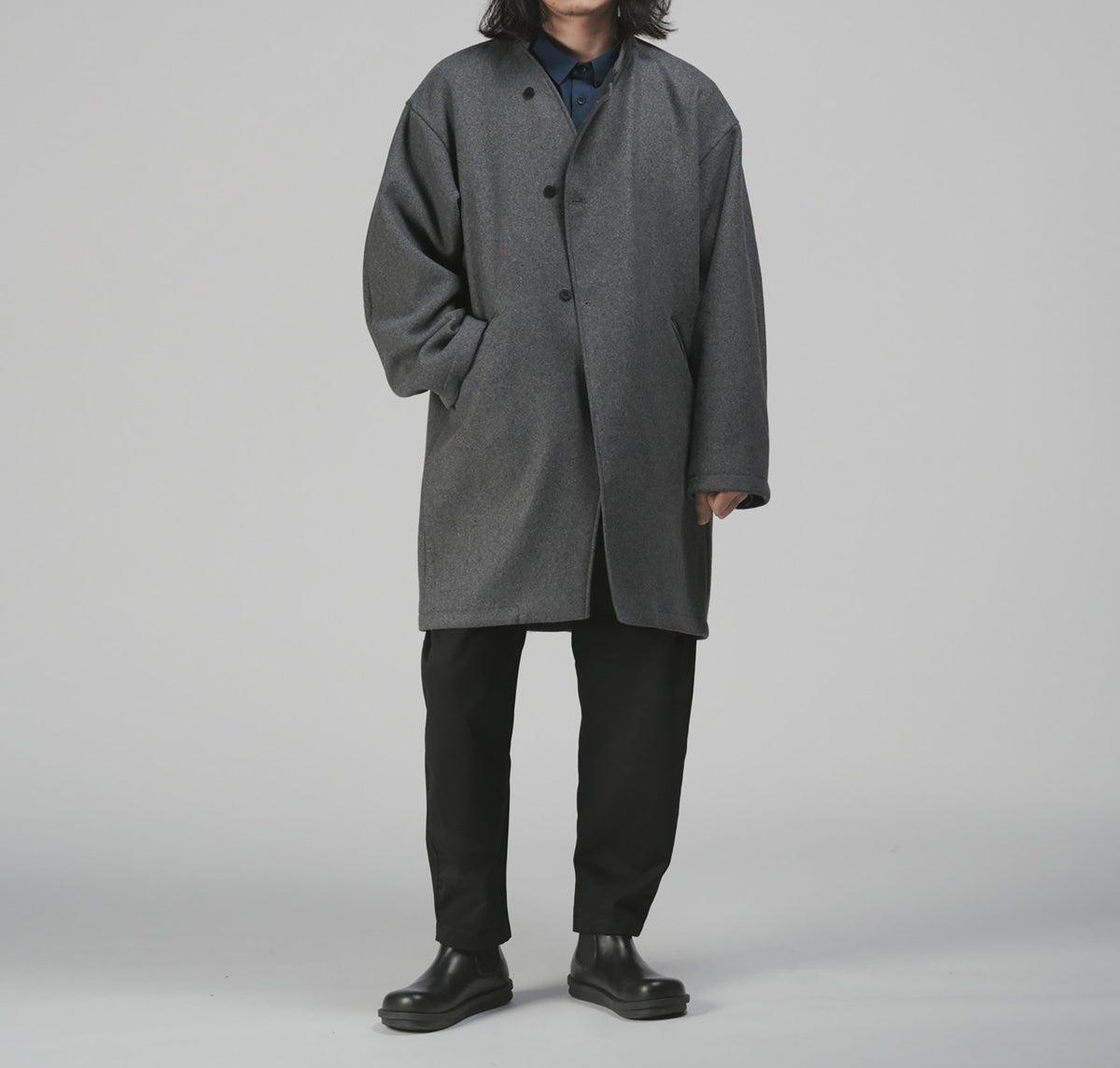 edoa Winter Asymmetric Wool Coat
