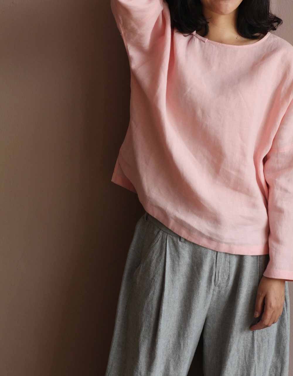 edoa Long Sleeve Linen Tunic