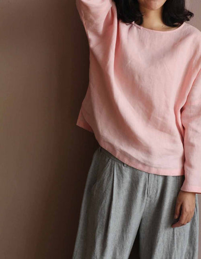 edoa Long Sleeve Linen Tunic