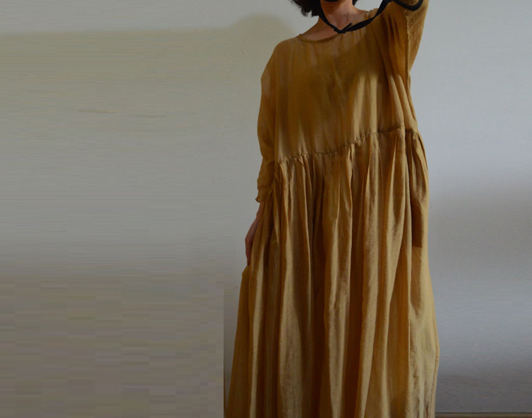 edoa Oversized Silk Cotton Blend Gauze Dress