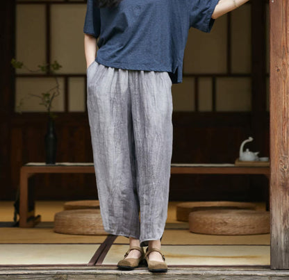 edoa Crinkled Tie Dyied Linen Pants