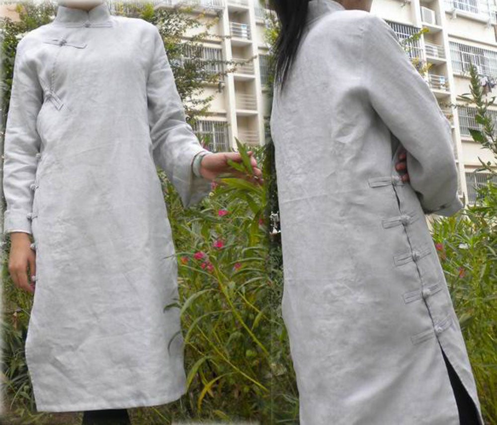 edoa Linen Cheongsam Dress