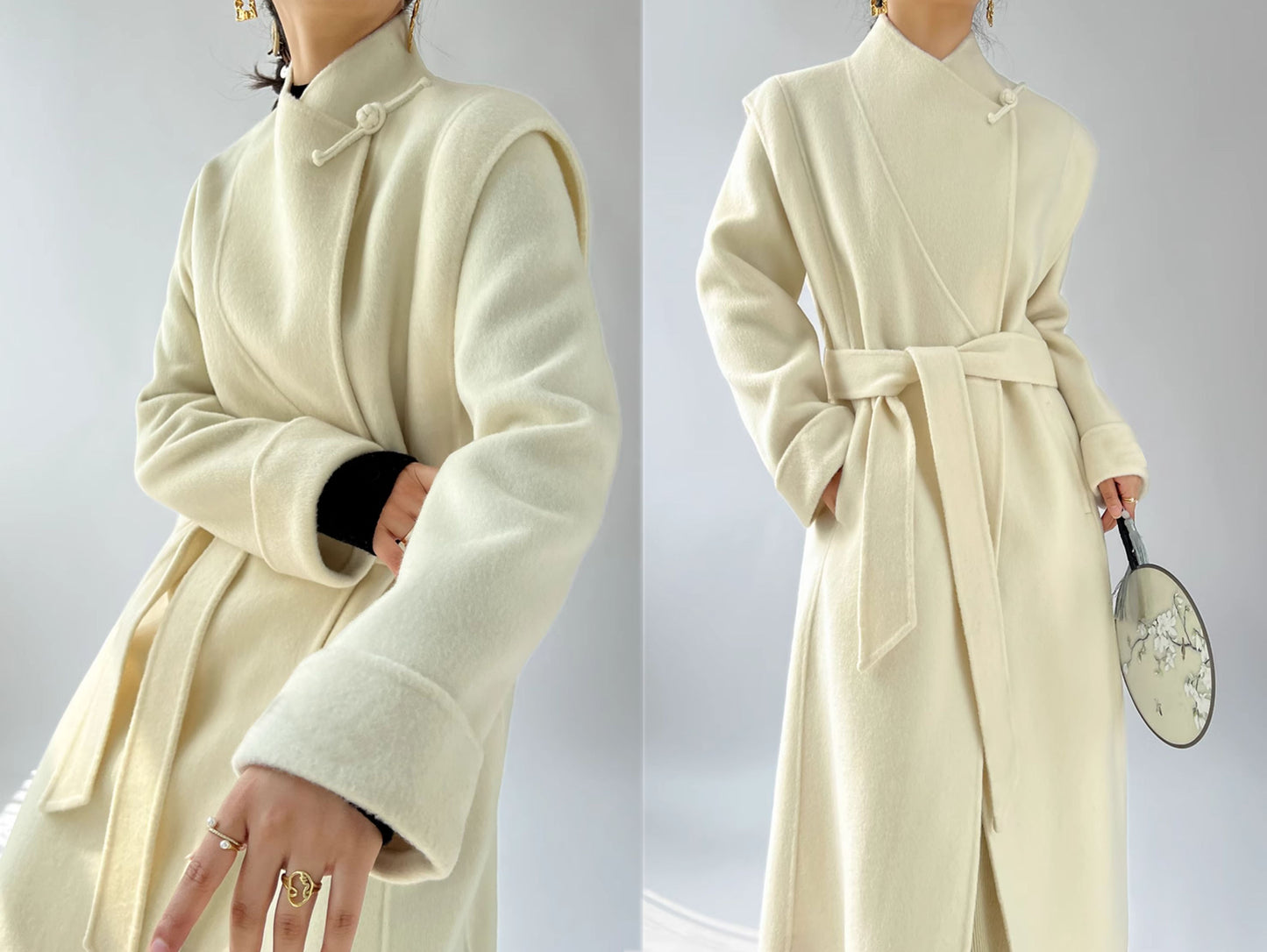 edoa Premium Double Faced Wool Chinese Coat
