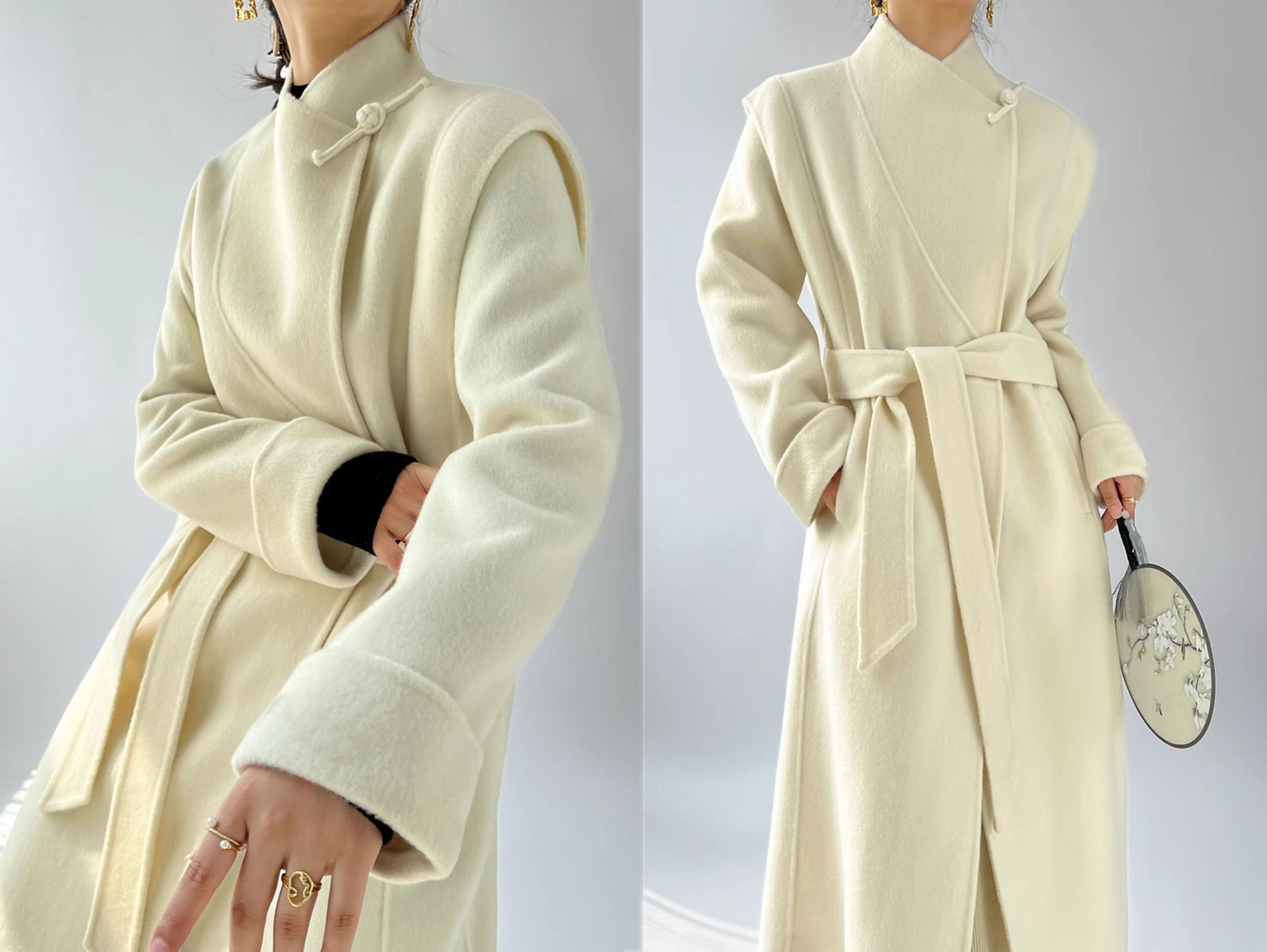 edoa Premium Double Faced Wool Chinese Coat