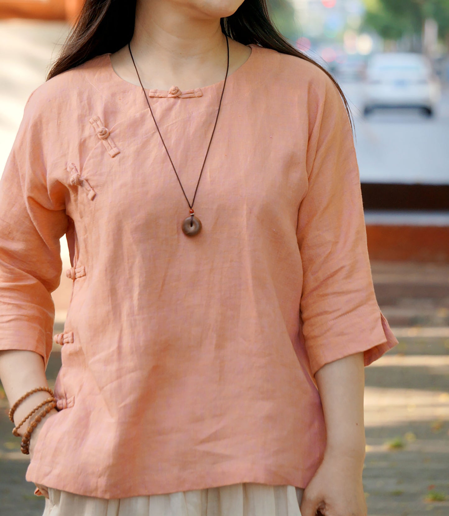 edoa Linen Cheongsam Blouse