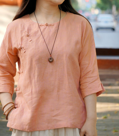 edoa Linen Cheongsam Blouse