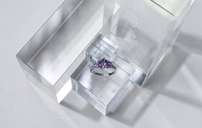 edoa Minimalist Dainty Pavé Birthstone Ring