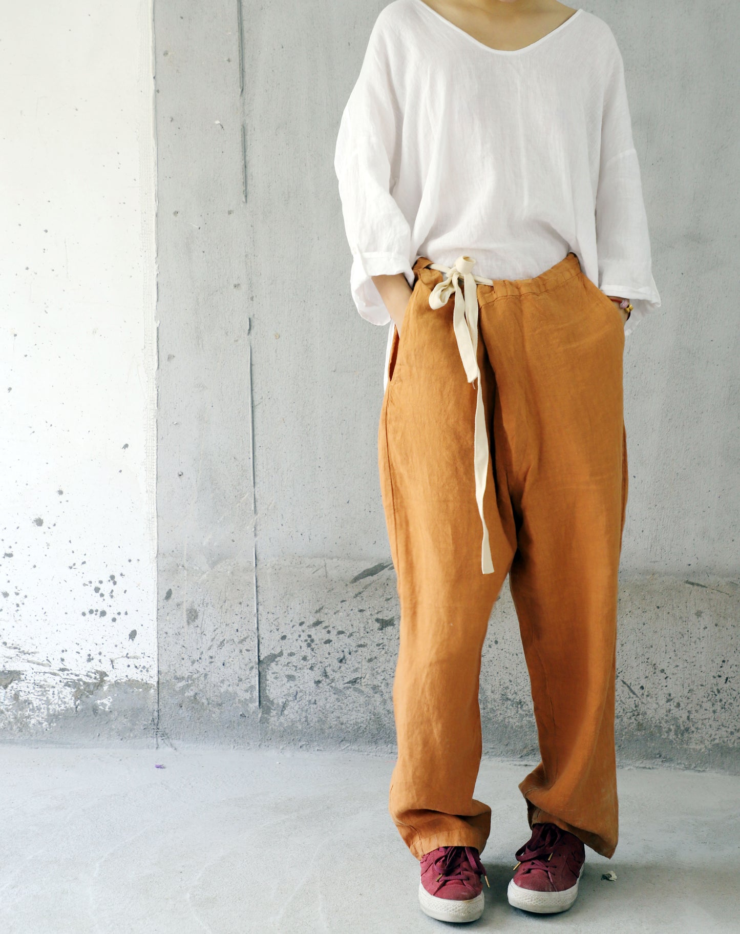 edoa High Counted French Linen Blouse