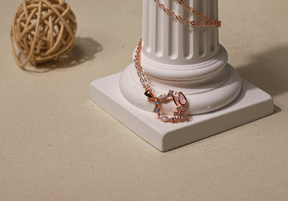 edoa Minimalist Tulip Wreath Rose Gold Necklace