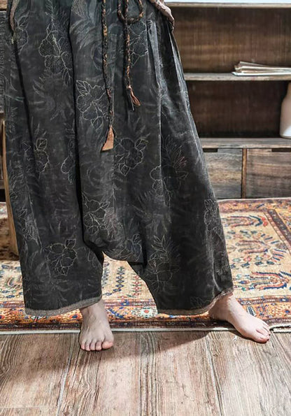 Mud Noil Silk Jacquard Harem Pants pa0170 X317