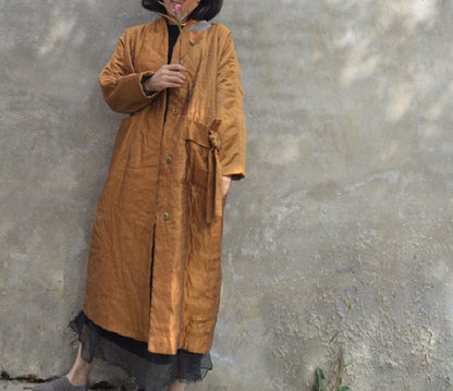 edoa Distressed Dupioni Silk Quilted Coat