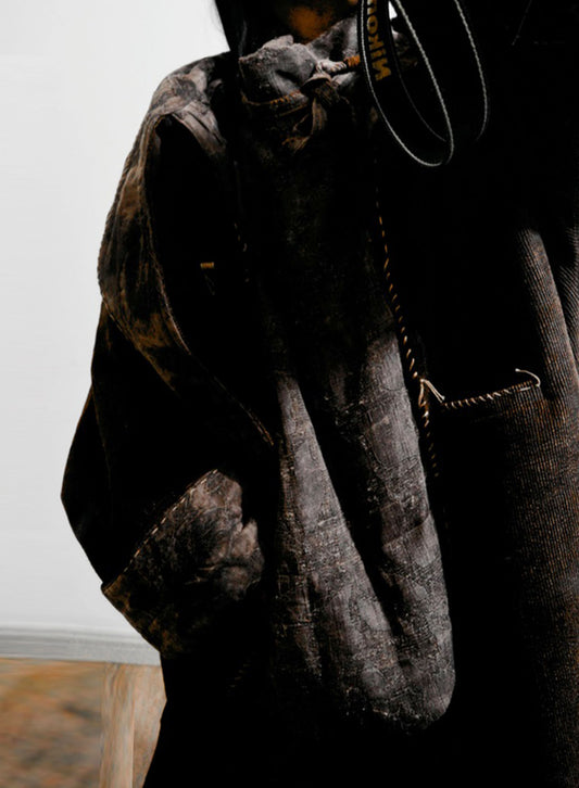 Mud Tussah Silk Jacquard Goose Down Vest to0335 X001