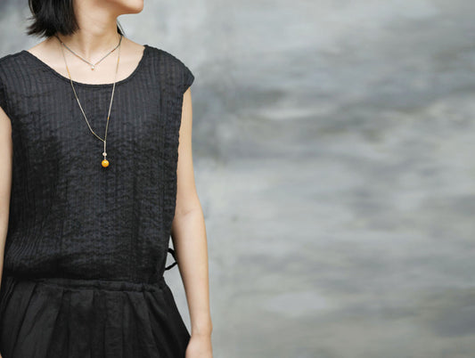 edoa Pintucked Pleated Maxi Dress