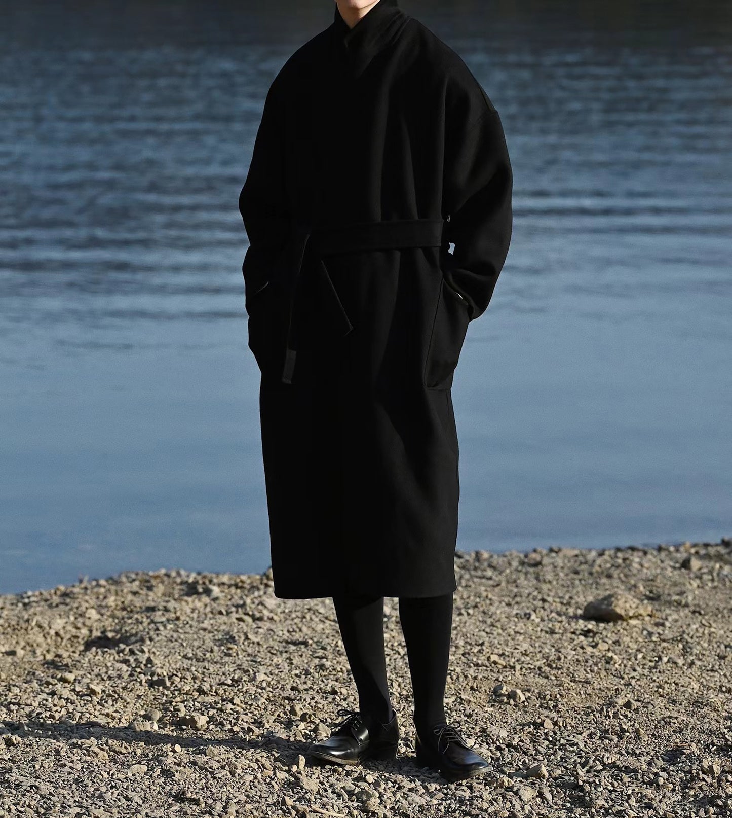 edoa Classic Double-faced Wool Belted Coat