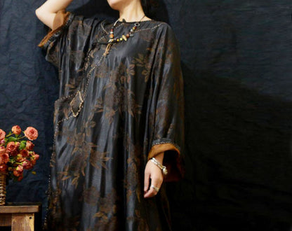 edoa Mud Silk Rayon Blend Jacquard Qipao