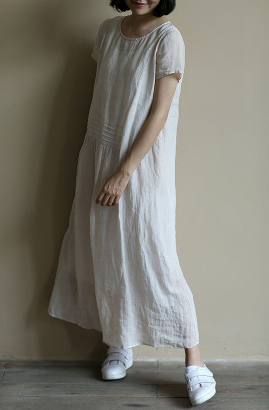 edoa High Counted Ramie Maxi Dress