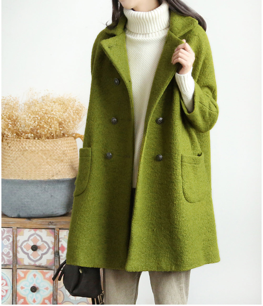 edoa  Loop-Yarns Wool Oversized Coat 