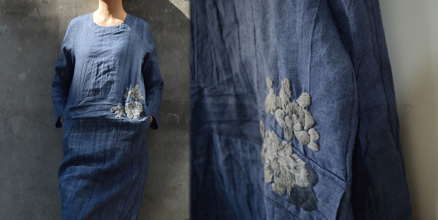 edoa Mud-dyed Ramie Dress
