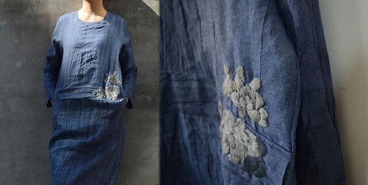 edoa Mud-dyed Ramie Dress