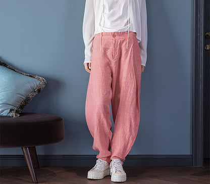 edoa Loose Fitting Tapered Linen Pants