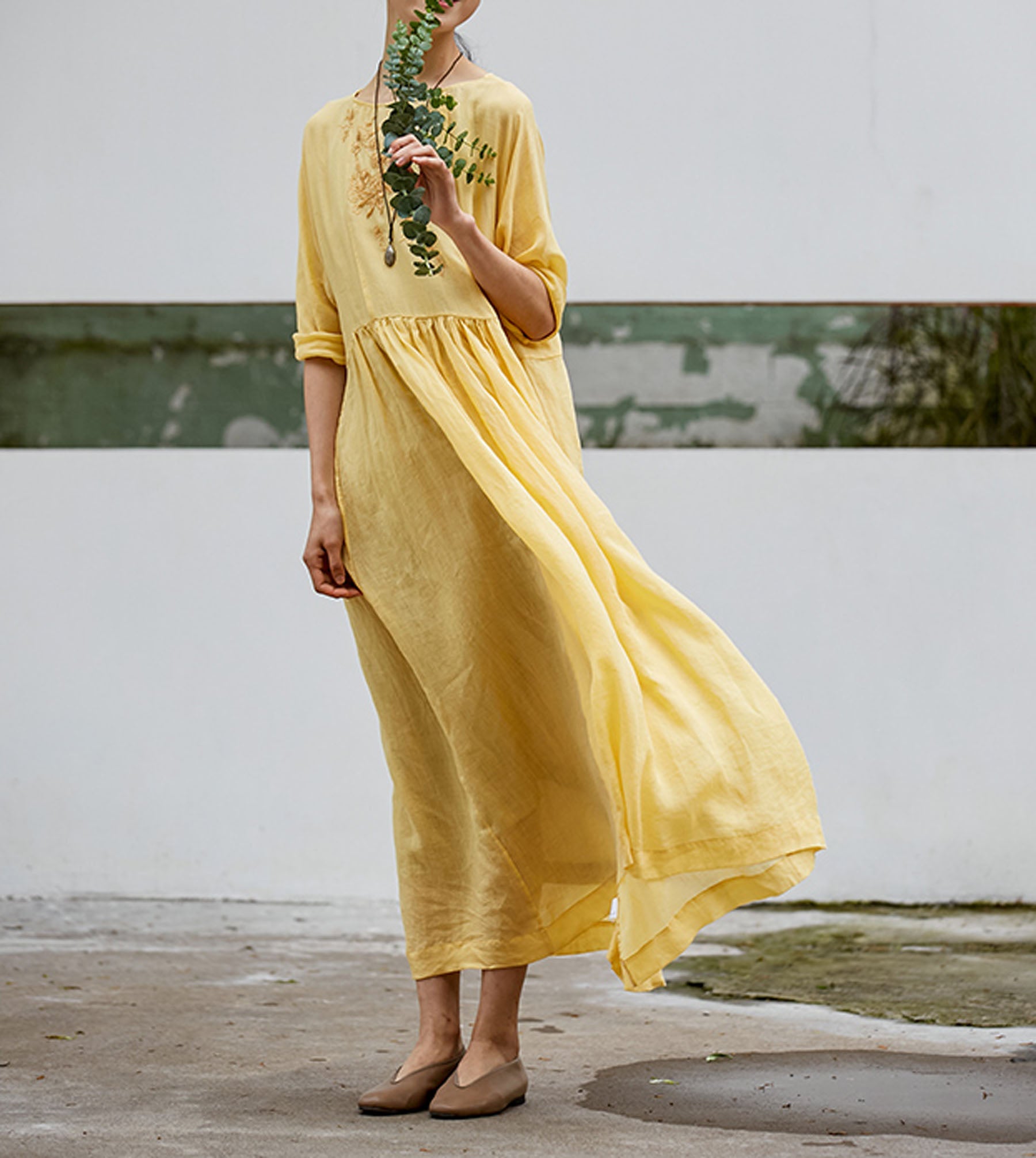 edoa High Counted Ramie Tunic Dress