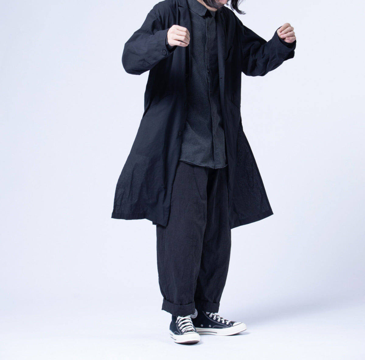 edoa Loose Men's Lightweight Stretched Cotton Minimalism Coat