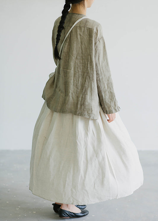 edoa Crinkled Tie Dyed Linen Pleated Shirt