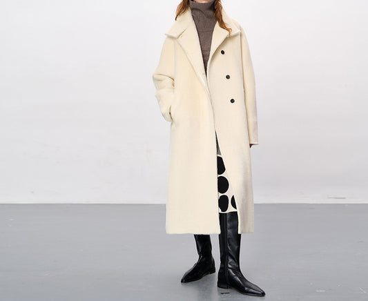 edoa Suri Alpaca Funnel Neck Cocoon Coat 