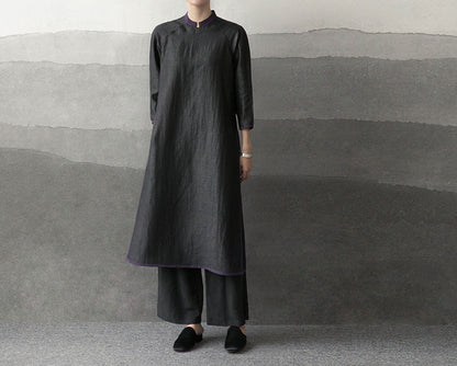 edoa Cracked Mud Silk A-line Qipao 