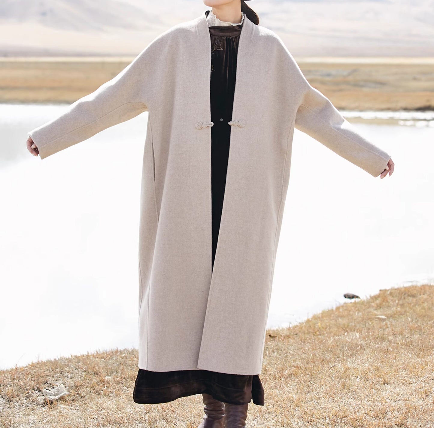 edoa Minimalist Modern Chinese Double Face Wool Coat