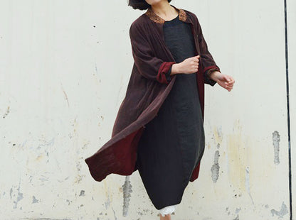 edoa Mud Tussah Silk Jacket with Hand Embroidery