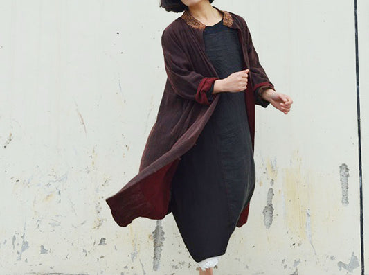edoa Mud Tussah Silk Jacket with Hand Embroidery