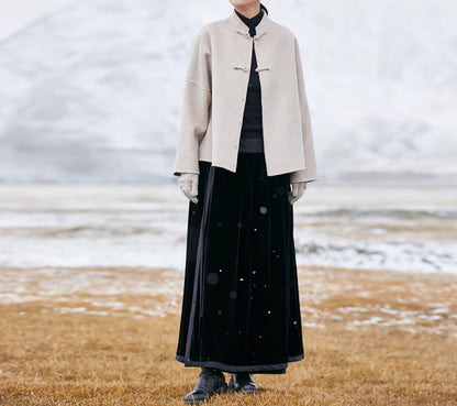 edoa Double Faced Wool Chinese Coat