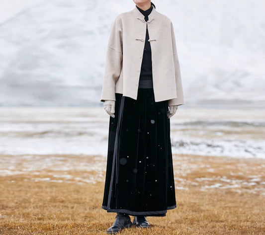 edoa Double Faced Wool Chinese Coat