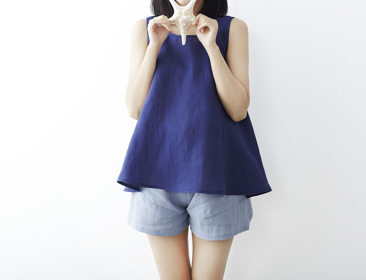 edoa Washed Ramie Trapeze Tank Top