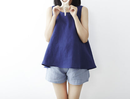 edoa Washed Ramie Trapeze Tank Top