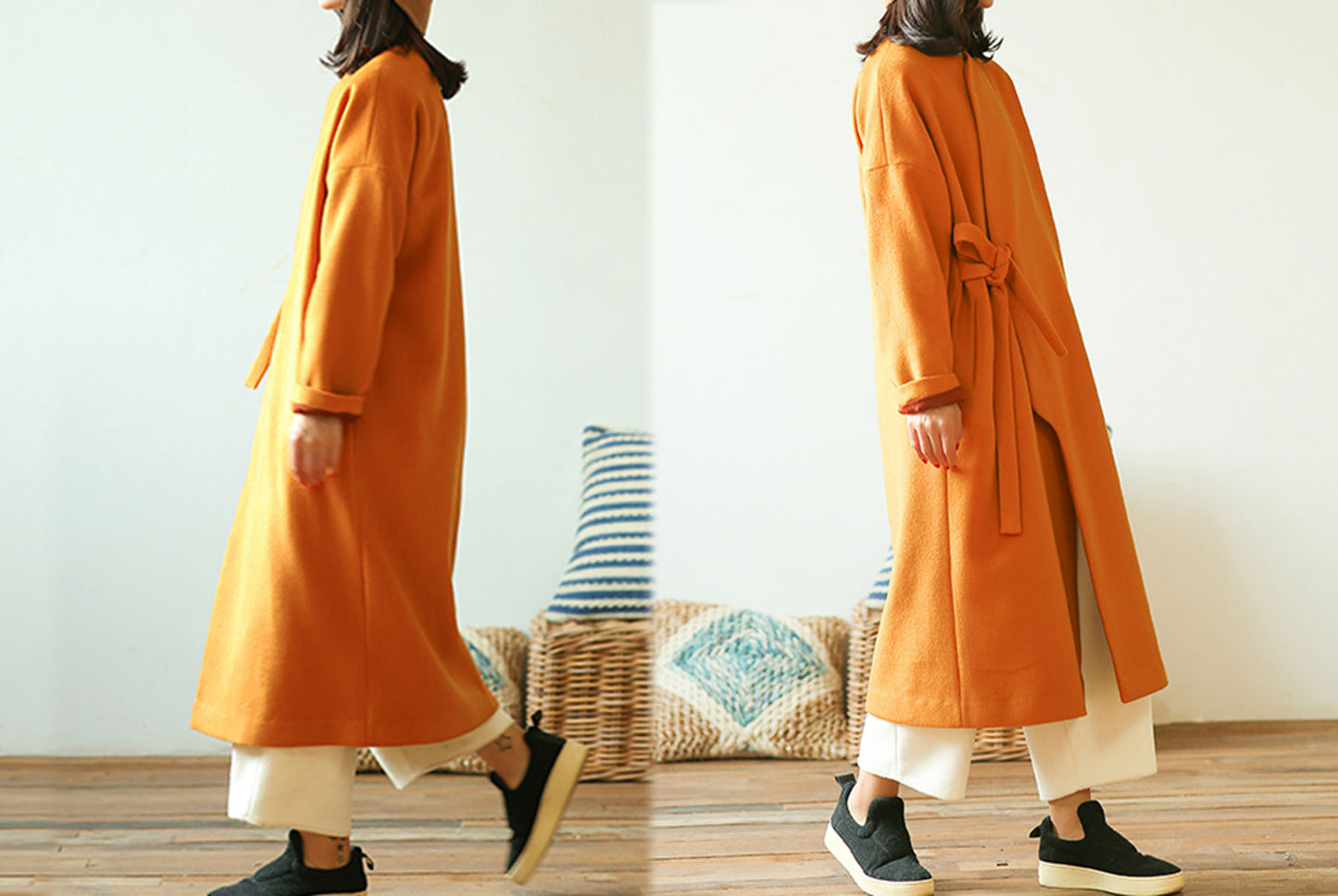 edoa Minimalist Zen Wool Coat