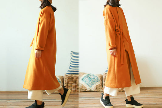 edoa Minimalist Zen Wool Coat